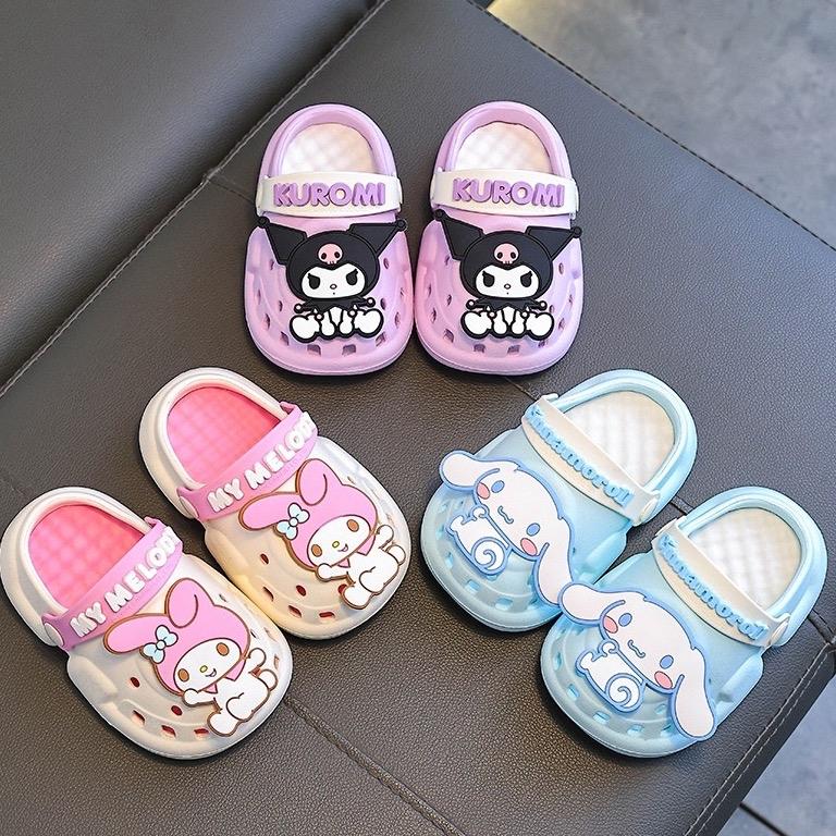 Dép Sục Cross Bé Gái hoạ tiết melody nhựa eva mềm dẻo siêu nhẹ 2-10 tuổi Sandal dép lê cho bé gái Dép Sandal Kem