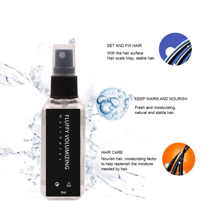 Xịt Giữ Sợi Tóc, Eelhoe, Bồng Bềnh Và Làm Phồng, 30ml, Chai Xịt Sương Mịn Trong Suốt, Xịt Giữ Hình Tóc Kiểm Soát Dầu, Dễ Thoa, Không Thấm Nước, Thích Hợp Để Trang Điểm Làm Đẹp 2