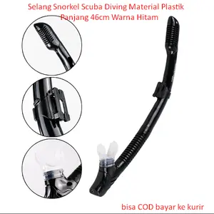 Selang Snorkel Scuba Diving Material Plastik Panjang 46cm Warna Hitam