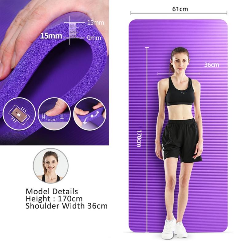 Product Introduction of GS Premium TPE High Grade 15MM Extra Thick 10MM 6MM TPE NBR Yoga Mat 183x61x1cm Wide Non-Slip Mad With FREE Carry Strap 0