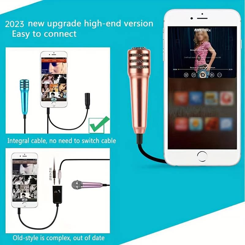 Product Introduction of Mini Karaoke Condenser Microphone with Headset 3.5mm Jack Portable High Quality Stereo MIC with Earphone Audio Smartphone 5