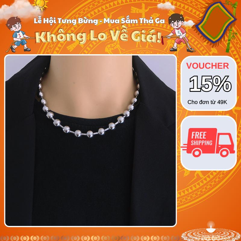 [Mua Là Thích, Không Thích Hoàn Tiền] Dây chuyền nam nữ chuỗi bi tròn BallChain KuuClothes nhiều size cá tính titan không gỉ - Vòng cổ BallChain