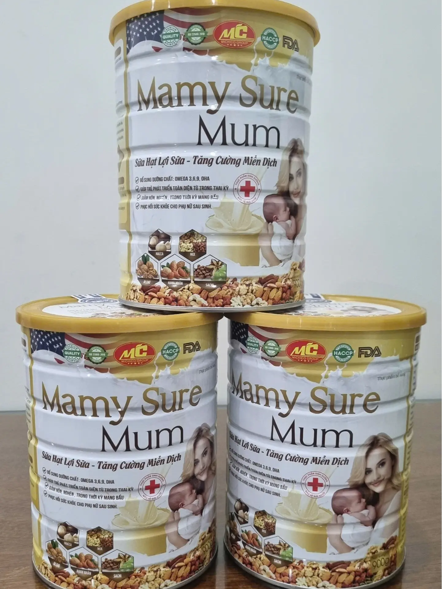 [combo 2 hộp x 900gr] Thực phẩm bổ sung Mamy Sure Mum lợi sữa- tăng cường miễn dịch 900gr
