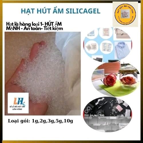 Hạt hút ẩm SilicaGel màu trắng 500g 1kg độ hút ẩm cao dùng chống ẩm mốc nhà cửa linh kiện điện tử đồ dùng đời sống làm hoa khô bột h út bịch