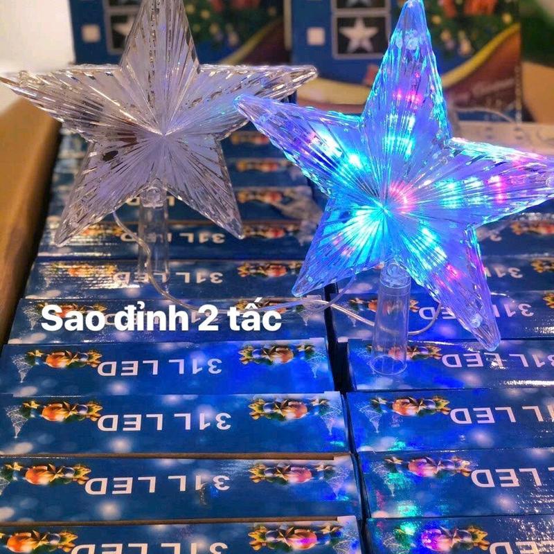  Ngôi sao đỉnh gắn cây thông Noel  22cm. đèn ngôi sao gắn cây thông. ngôi sao nhỏ trang trí 
