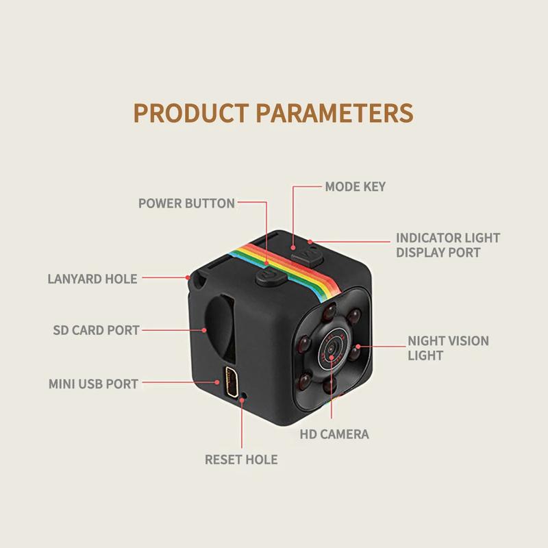 Product Introduction of SQ11 Mini Camera 1080p Mini Night Vision Sports Camera SQ28 Outdoor Waterproof Cycling Car Recorder Diving Camera 3