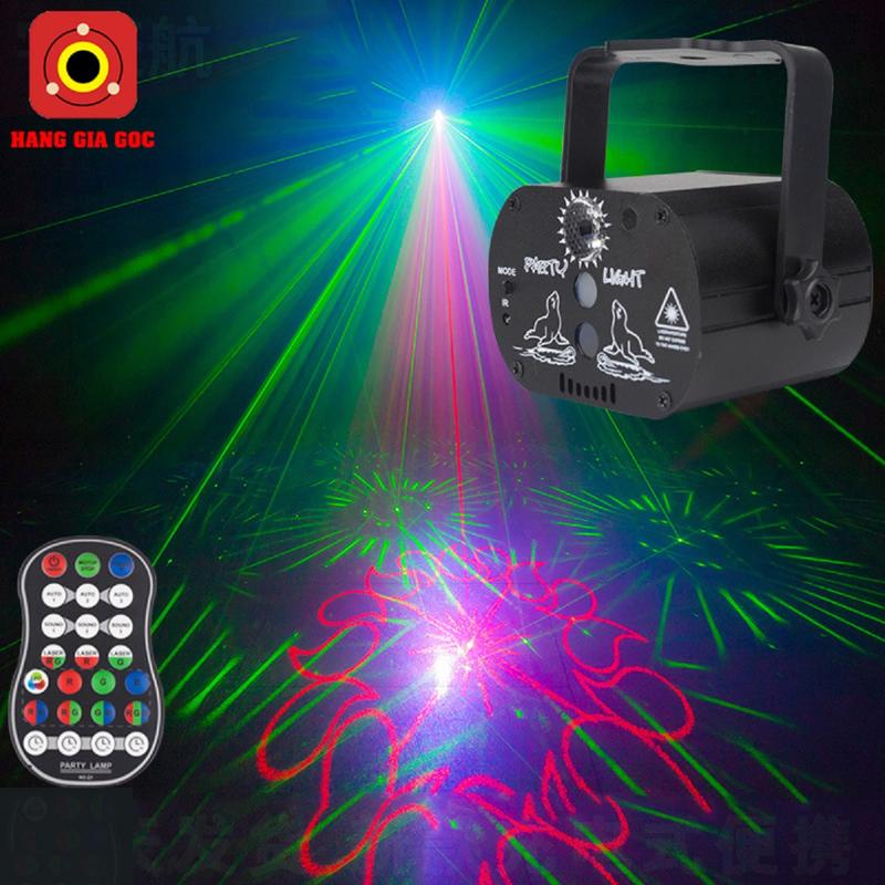 Đèn laser Party Light bay phòng nháy theo nhạc - Đèn led sân khấu cảm ứng âm thanh vũ trường karaoke cao cấp denchieu sao