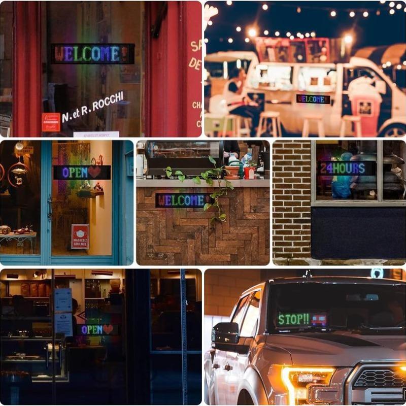 Product Introduction of LED Sign, 1 Count Programmable Flexible LED Matrix Panel, Bluetooth-compatible App Control LED Sign for Party Wedding Graduation Outdoor Beach, Homedecor 5