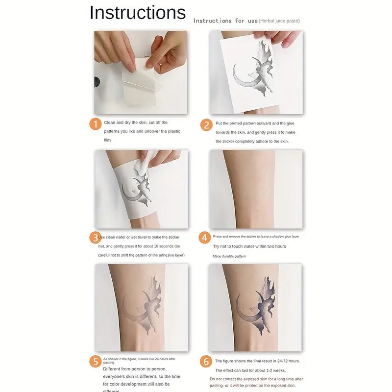 Plant Pattern Temporary Tattoo Sticker, 4 Counts Waterproof Long Lasting Fake Tattoo Sticker, Body Art Sticker for Women & Men, Christmas Gift 7