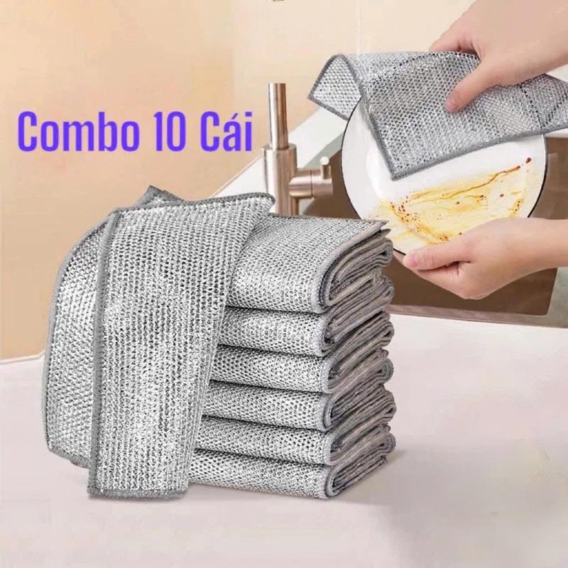 COMBO 10 Chiếc Giẻ Lau Bếp Dây Kim Loại Lau Bồn Rửa Chén Cọ Rửa Xoong Nồi Chén…