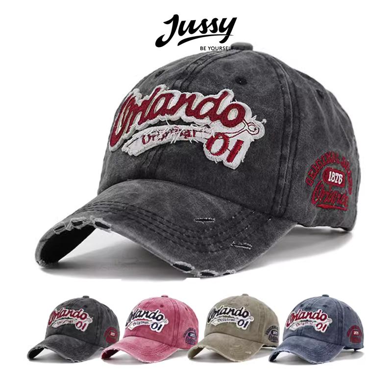 Jussy Mũ Lưỡi Trai Nam Nữ ORLANDO Jussy Official Nón Kết Chất Jean Wash Form Mềm Unisex Nhiều Màu Hot Có Khóa Điều Chỉnh Women Cap Hat Size 55-58cm Phong Cách Hàn Quốc Dễ Thương