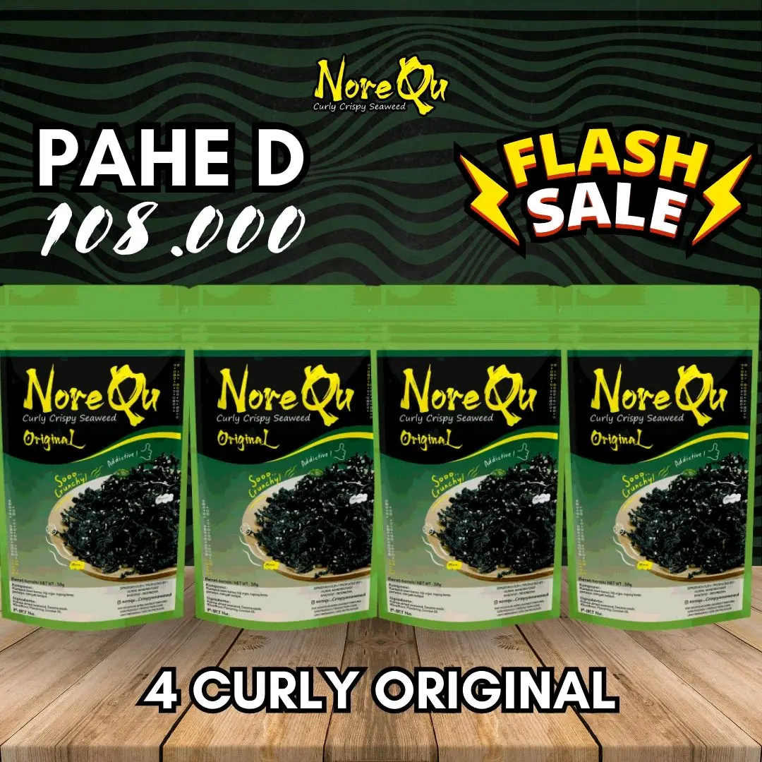 Promo Paket Hemat 4pcs - NoreQu Crispy Seaweed Original Nori  Rumput  Laut