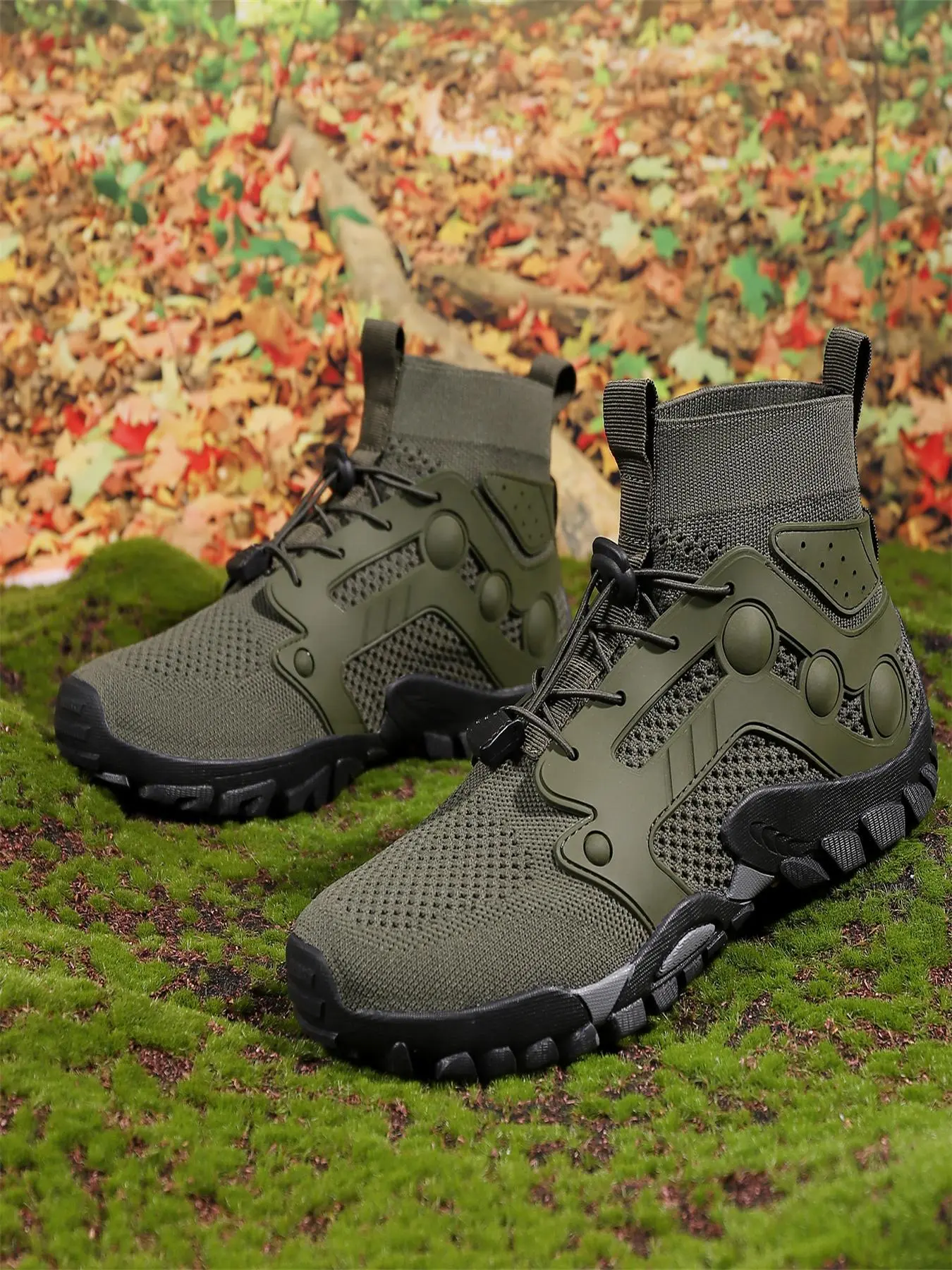Men's Lace Up Breathable Hiking Shoes, Casual Comfortable Sports Shoes for Outdoor Activities, Male All-match Walking Shoes for Daily Wear
