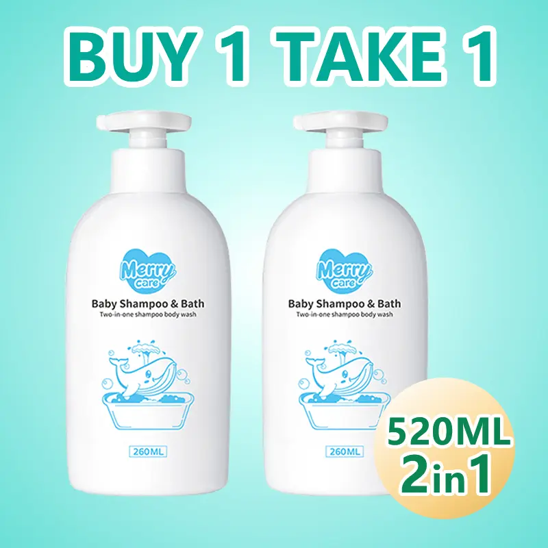 2-in-1 520ml Baby Bath Soap Baby Wash and Shampoo Baby Shower Gel Baby Body Wash kids