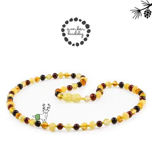 Amber Buddy | XB54M1 Kalung Amber Dewasa Multicolour Yellow Glossy - 45cm