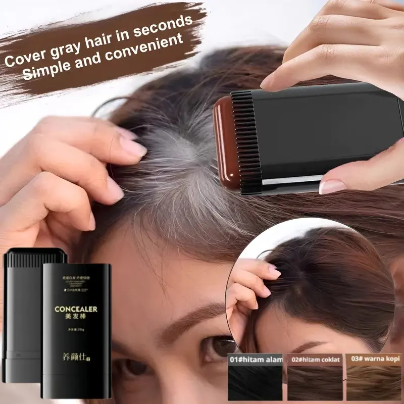 Hair Shadow Powder Bedak Penutup Uban Hair Shadow Hair Line Powder Bedak Penutup Garis Rambut Black Brown Penutup Rambut Uban Kebotakan bedak rambut hig Botak Penutup Uban bedak bayangan rambut