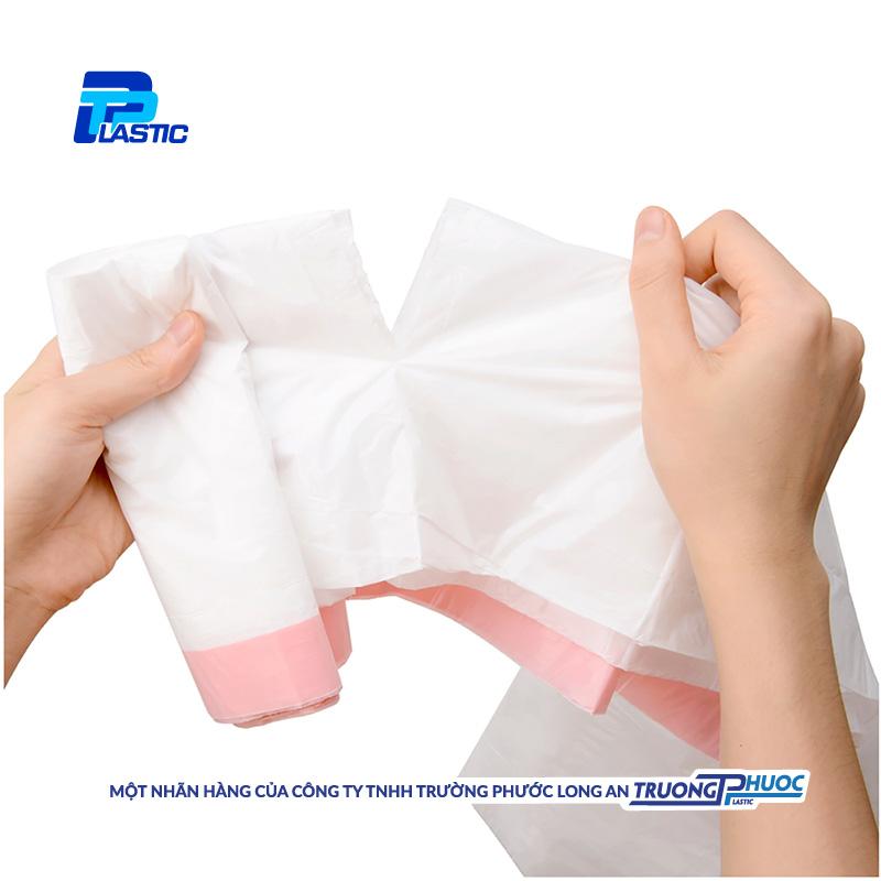 Túi PP Nhựa - Cuộn 15 Túi đựng rác có dây rút TP Plastic 7