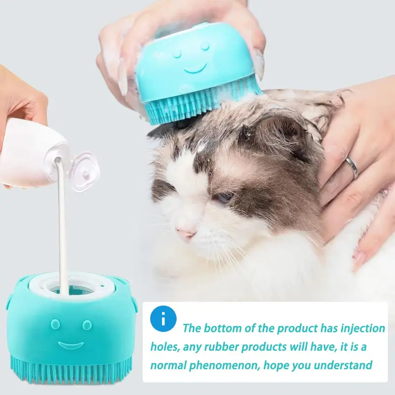 Pet Bath Soap Dispenser Massage Brush, Silicone Massager Shampoo Dispensing Brush, Christmas Dog Bath Shampoo Brush, Pet Bath Massage Brush 8