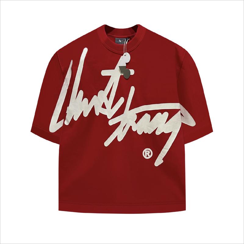  TEE LS tay ngắn đỏ - ÁO THUN BOXY CHUỘT TRẮNG 