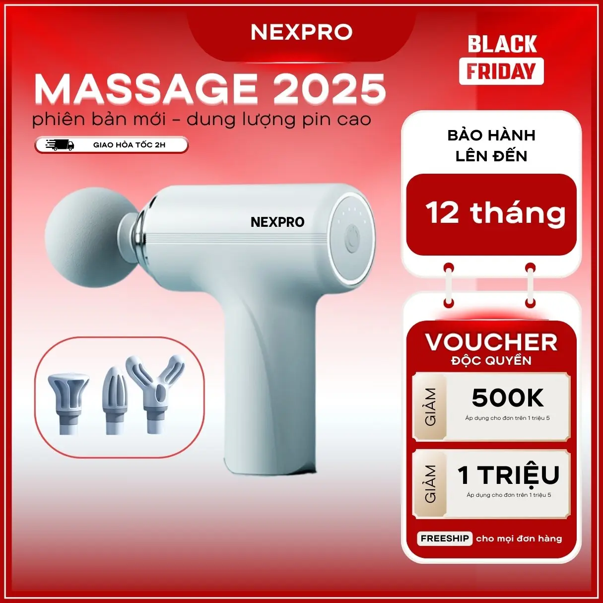 Máy Massage - massage cầm tay mini Cao Cấp Công Nghệ AI Cảm Biến Lực
