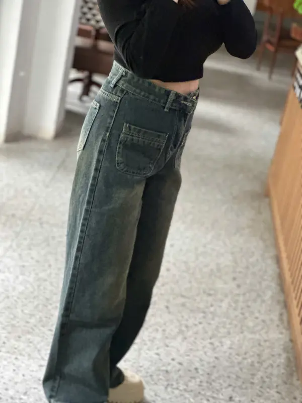 [Jean Hot] Suông Túi ngang trước  dãn 4 chiều hack dáng hot trend cho các nàng [MỘNG DIỄM SHOP] quần  jean baggy jeans 1