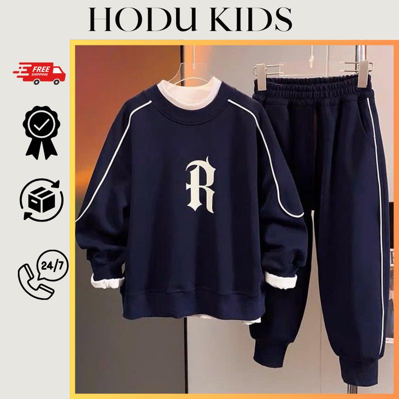 Bộ quần áo mùa thu đông (20-56kg) cho bé trai chất vải NỈ 2 DA (HODU KIDS)