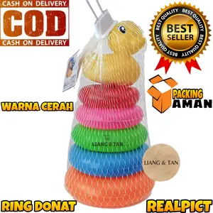 ( BISA COD ) PROMO Mainan Anak Ring Donat 5 Susun Multiwarna / Mainan Edukasi Anak / Mainan Anak Laki Laki / Mainan Anak Perempuan SNI Murah