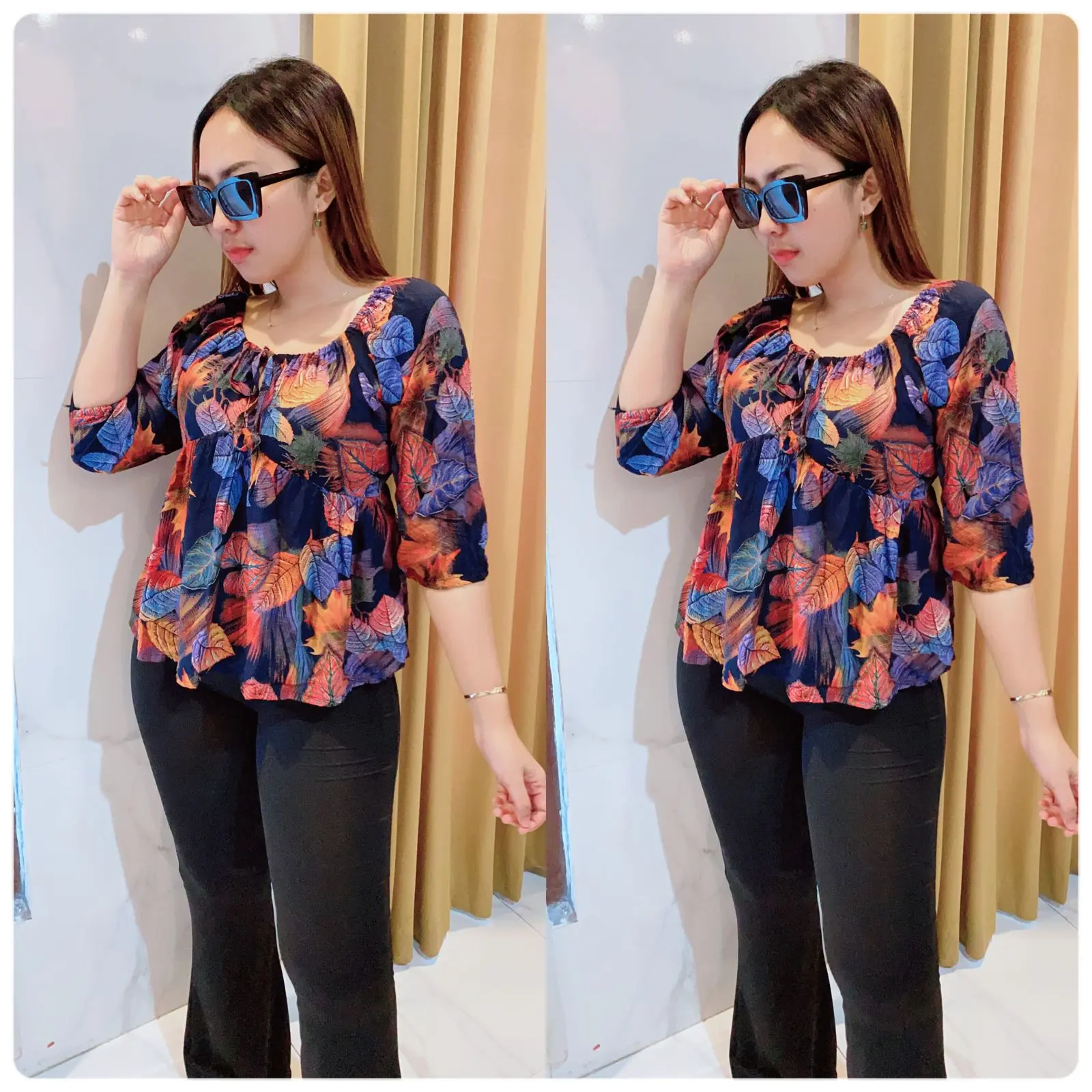 Grosir Natalia | Narita Blouse Bahan Rayon Viscose Premium Baju  Atasan  Wanita  Motif  Bunga