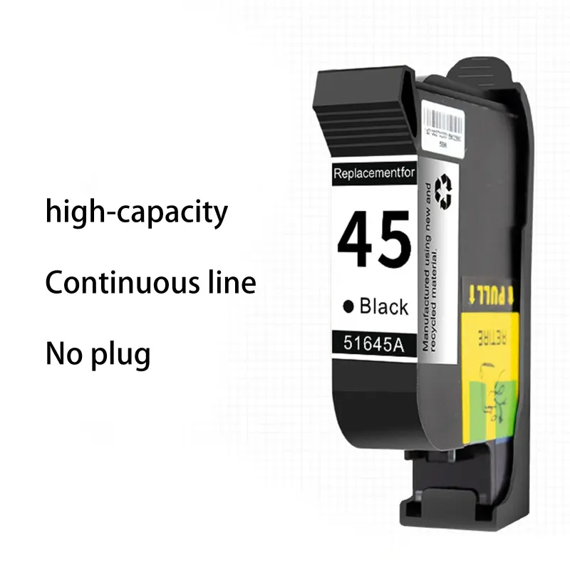 Hộp mực 45 năng suất cao Zhen, dành cho máy in HP C51645A và Deskjet, Tương thích với máy in HP 710C, 720C, 820C, 830C, 850C, 870CSE, 880C và 750C