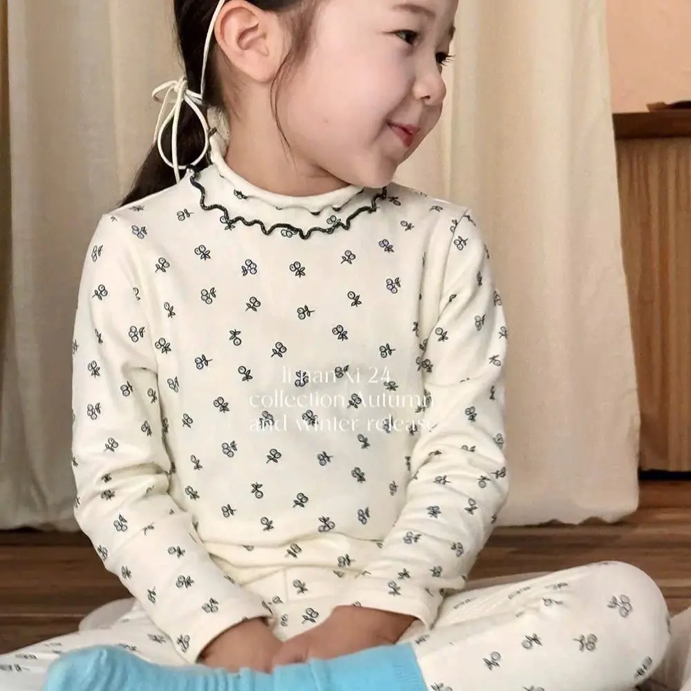 Bộ kid zip cổ xoăn hoa nhí