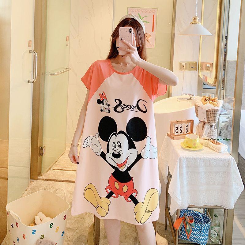 Đồ Ngủ Nữ, Phong Cách Mới, Bộ Sưu Tập Mùa Hè, Phong Cách Hàn Quốc, Váy Ngủ Dễ Thương, Thiết Kế Hoạt Hình, Dáng Rộng Vừa Vặn, Ngoại Cỡ, Thích Hợp Cho Học Sinh, Dài Trung Bình Đồ Mặc Nhà Women Dress 3