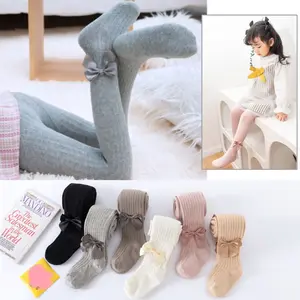 1-12Tahun Celana stoking pita knit legging anak perempuan tutup kaki