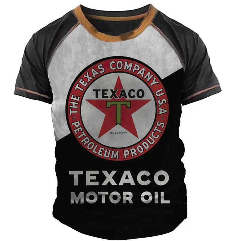 2568 Men's Vintage T-Shirt 3d Castrol Short Sleeve Tops Oil Fashion Men's Motorcycle T-Shirt Plus Size T-Shirt 2