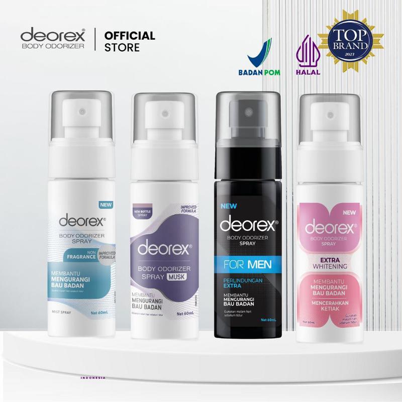 Deorex Body Odorizer Nonfragrance/Musk/Men/Extra Whitening/Pengganti ...