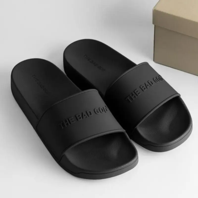 Dép quai ngang slipper nam nữ The Bad God Basic X01Black (MUA LÙI 1 SIZE - KHÔNG HỘP) DéP Cao Su Đồng Đế Bằng