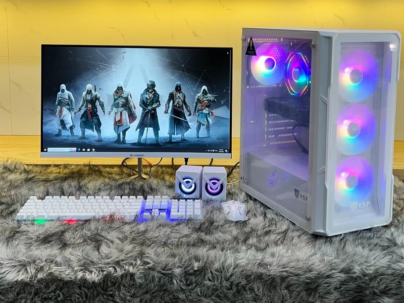 PC GAMING Giả Lập 5- 10Tab Case 4 Fan Led CPU Xeon E5 2676V3 - Ram 16Gb D3 - SSD 256GB Vga GT 730 2GB + Màn Hình 22 24 27in . colin furze 4d