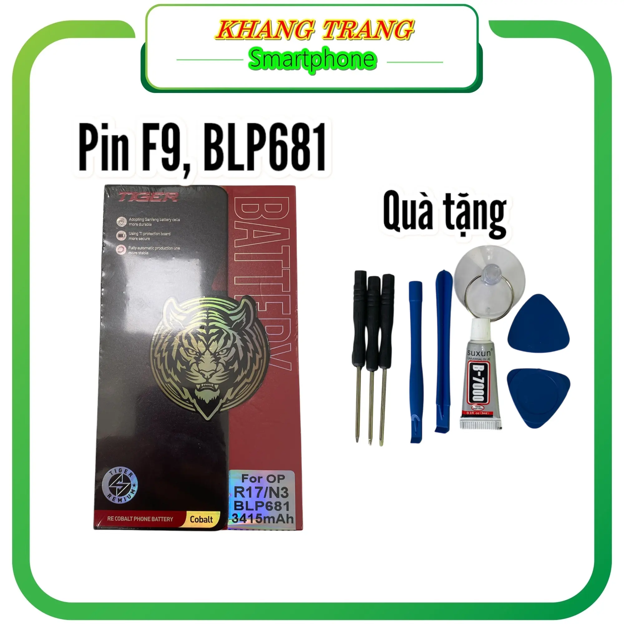 Pin ĐT OP F9 BLP681 pin chống phồng và tụt điện khi sử dụng tặng kèm bộ tô vít mini và keo dán đa năng phone pin  đt