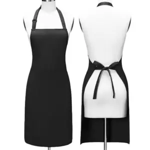 Celemek masak hitam / Celemek tebal murah / Apron drill Tali