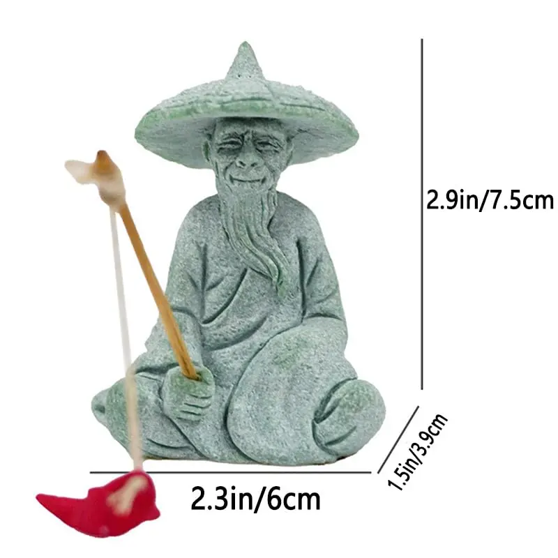 Fisherman Statue Decoration Craft, Creative Sitting Fisherman Statue with Fishing Rod, Home Decor Ornament for Living Room Bedroom Garden Pond 1