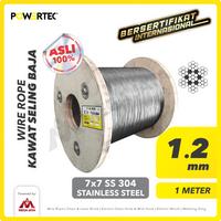 Gambar POWERTEC Wire Rope / Kawat Seling Baja 7x7 SS 304 1.2mm   - 1 Meter dari megajaya.co.id Kota Administrasi Jakarta Pusat 1 Tokopedia
