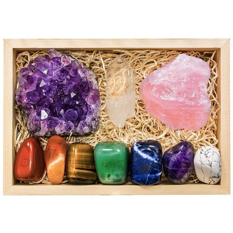 Product Introduction of Natural Colorful Fluorite Double Pointed Crystal Column Color Fluorite Hexagonal Prism Crystal Stone Decoration Home Decoration 22