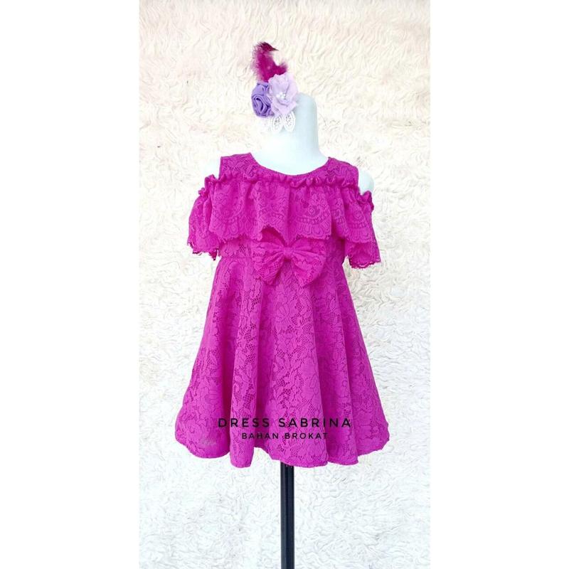 Dress Sabrina brokat | Dress anak | Dress dewasa | Dress cantik | Dress kekinian | Dress murah |  Dress couple | dress brokat | dress tile | baju pesta 5