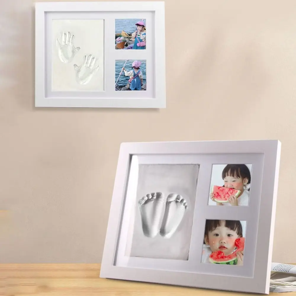 Unique DIY Pet Paw Print Photo Frame Artificial Board Handmade Baby Memorial Photo Frame Rectangular Cat Footprints Frame Ornaments Home Decor