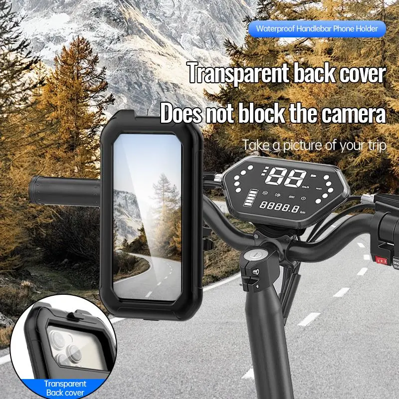 360 Degree Rotating Waterproof Phone Holder, Multifunctional Cycling Phone Holder, Universal Phone Accessories for Bike, Electric Bicycles & Motorcycle 3