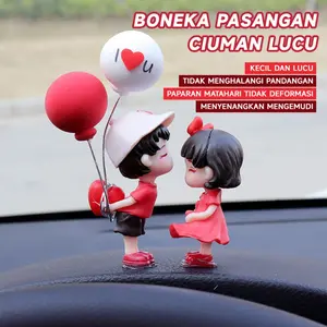 Boneka Couple Love Lucu Pajangan Dashboard Mobil Aksesoris Interior Kreatif