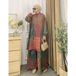 [ready stock]Asaya Setelan dua potong atasan dan celana panjang wanita elegan terbaru