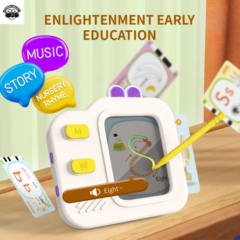 Cross-Border New Drawing Board Card Early Education Machine Children's Drawing Card Learning Machine English Listening and Reading Educational Toy