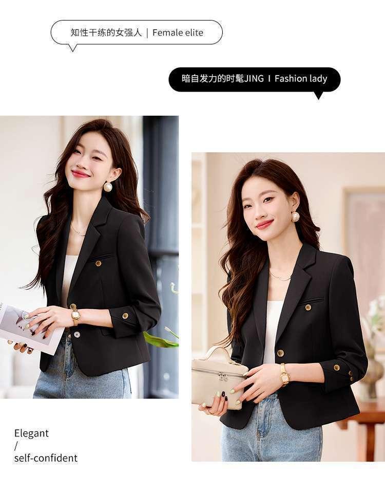 Product Introduction of Áo Khoác Vest Ngắn, Cao Cấp, Thích Hợp Cho Mùa Xuân Và Mùa Thu, Hàng Mới Về Năm 2025, Phong Cách Thường Ngày Nhỏ Thanh Lịch, Bộ Đồ Công Sở, Dành Cho Nữ, Áo Trên Top Women 26