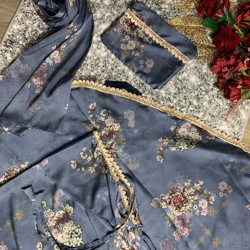 Mukena Gold Harian Jumbo Mewah Armaniya Silk 2 in 1 Motif Cantik Senada Renda 1