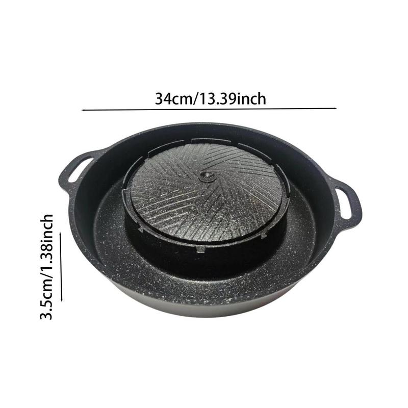 Product Introduction of Grill Pan 2 in 1 Barbecue Griddle Portable Barbecue Meat Tray Cooking Tool for Family Indoor Outdoor Camping Garden Party 0
